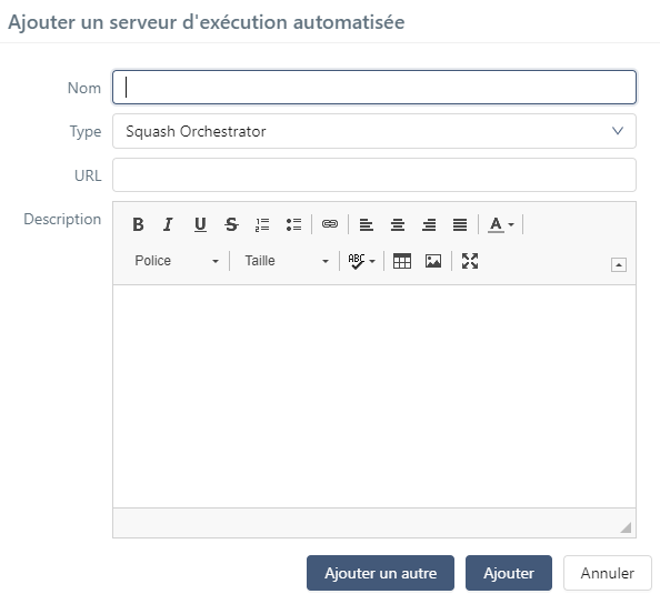 Déclaration du serveur d'automatisation